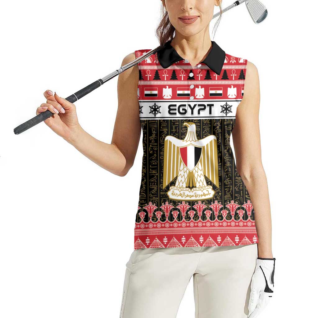 Egypt Christmas Women Sleeveless Polo Shirt Coat Of Arms Eid Milad Majid - Wonder Print Shop