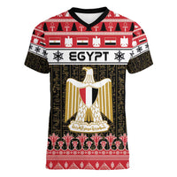Egypt Christmas Women V-Neck T-Shirt Coat Of Arms Eid Milad Majid - Wonder Print Shop