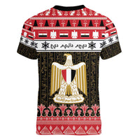 Egypt Christmas Women V-Neck T-Shirt Coat Of Arms Eid Milad Majid - Wonder Print Shop