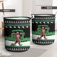 Funny Bigfoot 67 Six Seven Christmas Laundry Basket Squatching Through The Snow - Wonder Print Shop