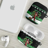 Funny Bigfoot 67 Six Seven Christmas AirPods Case Squatching Through The Snow - Wonder Print Shop