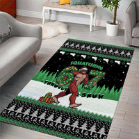 Funny Bigfoot 67 Six Seven Christmas Area Rug Squatching Through The Snow - Wonder Print Shop