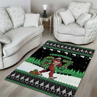 Funny Bigfoot 67 Six Seven Christmas Area Rug Squatching Through The Snow - Wonder Print Shop