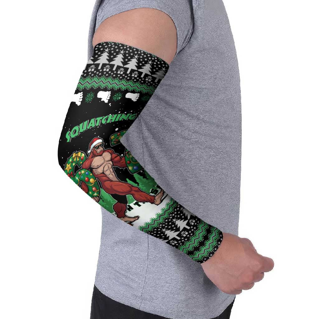 Funny Bigfoot 67 Six Seven Christmas Arm Sleeves Squatching Through The Snow - Wonder Print Shop