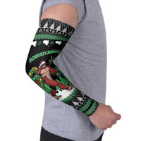Funny Bigfoot 67 Six Seven Christmas Arm Sleeves Squatching Through The Snow - Wonder Print Shop