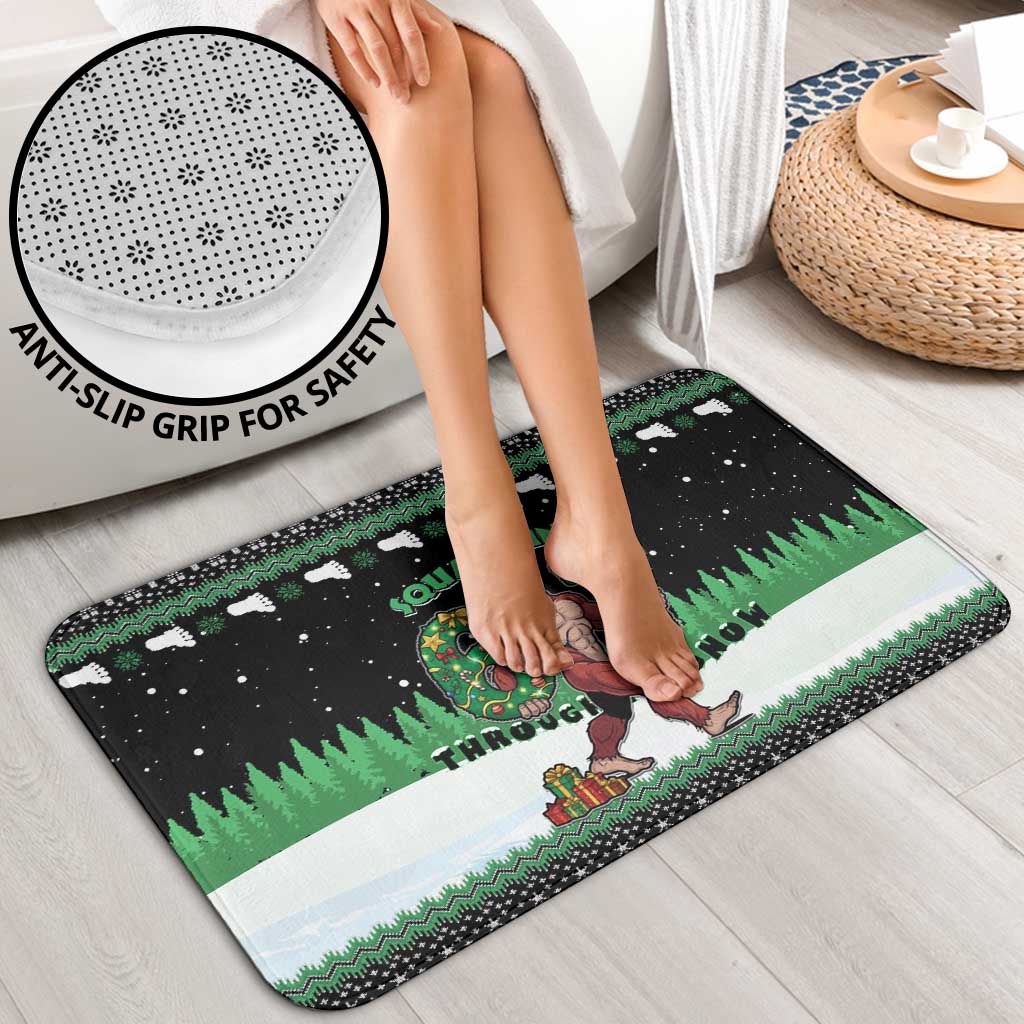 Funny Bigfoot 67 Six Seven Christmas Bathroom Set Squatching Through The Snow - Wonder Print Shop