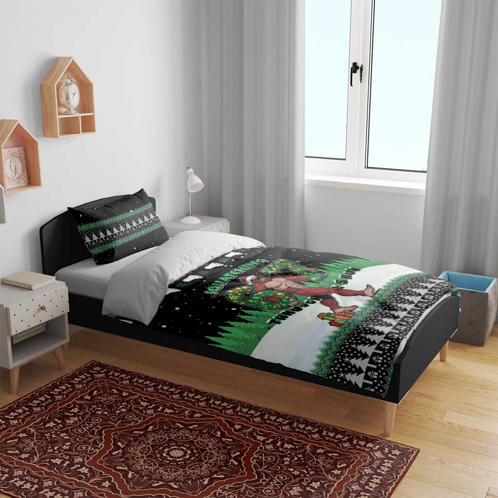Funny Bigfoot 67 Six Seven Christmas Bedding Set Squatching Through The Snow - Wonder Print Shop