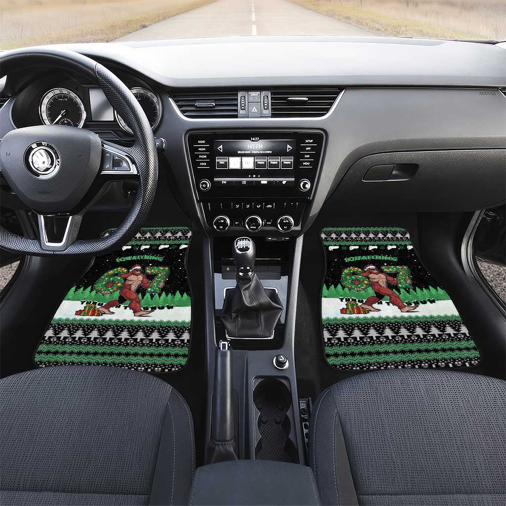 Funny Bigfoot 67 Six Seven Christmas Car Mats Squatching Through The Snow - Wonder Print Shop