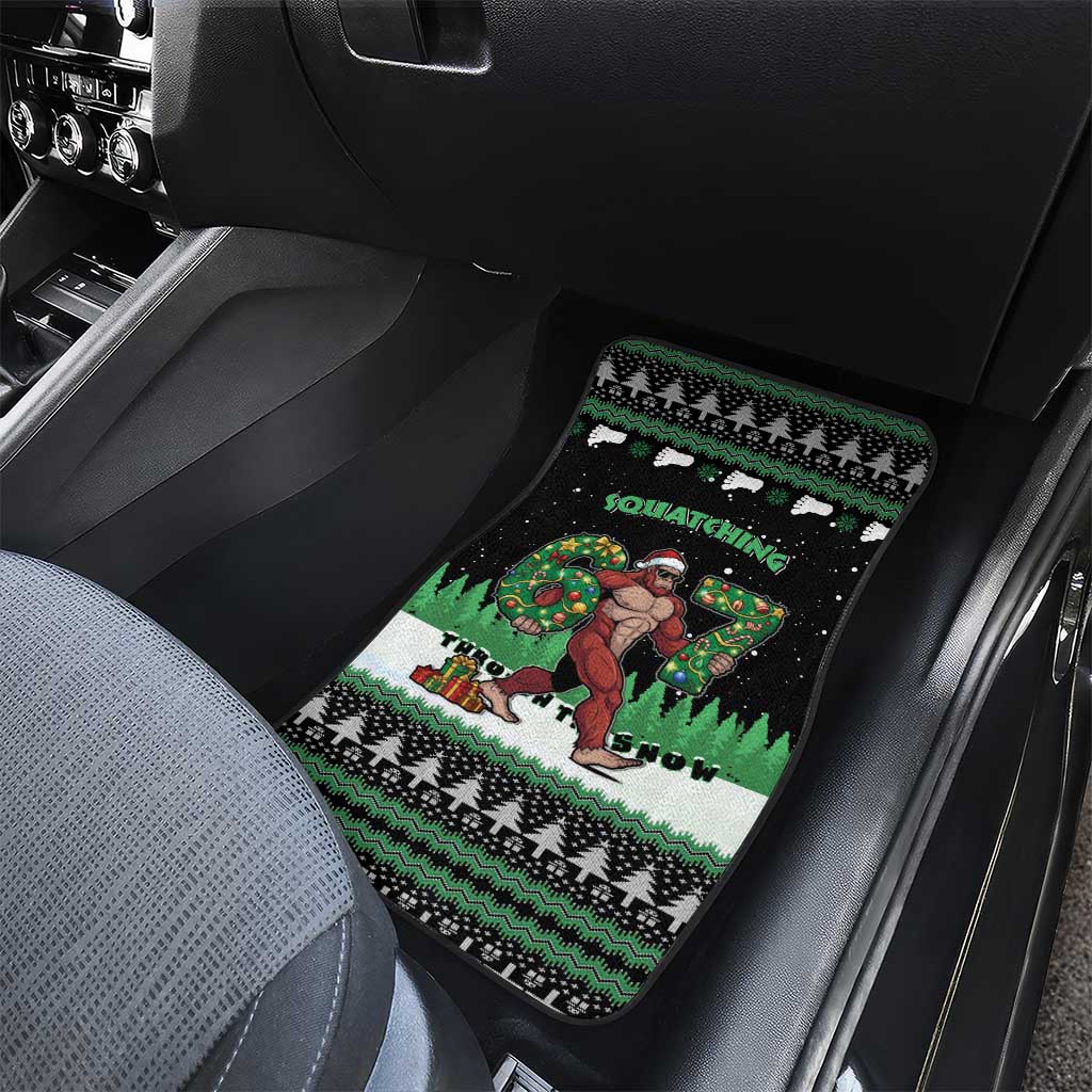 Funny Bigfoot 67 Six Seven Christmas Car Mats Squatching Through The Snow - Wonder Print Shop