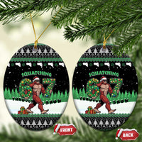 Funny Bigfoot 67 Six Seven Christmas Ceramic Ornament Squatching Through The Snow - Wonder Print Shop