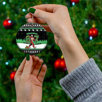 Funny Bigfoot 67 Six Seven Christmas Ceramic Ornament Squatching Through The Snow - Wonder Print Shop