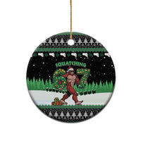 Funny Bigfoot 67 Six Seven Christmas Ceramic Ornament Squatching Through The Snow - Wonder Print Shop