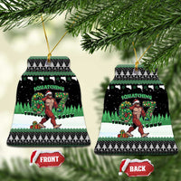 Funny Bigfoot 67 Six Seven Christmas Ceramic Ornament Squatching Through The Snow - Wonder Print Shop