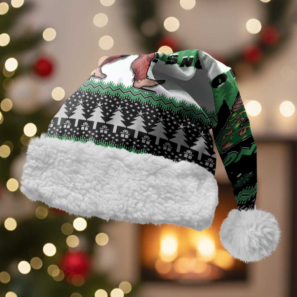 Funny Bigfoot 67 Six Seven Christmas Santa Hat Squatching Through The Snow - Wonder Print Shop