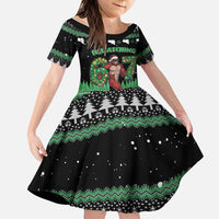 Funny Bigfoot 67 Six Seven Christmas Family Matching Mermaid Dress and Hawaiian Shirt Squatching Through The Snow - Wonder Print Shop