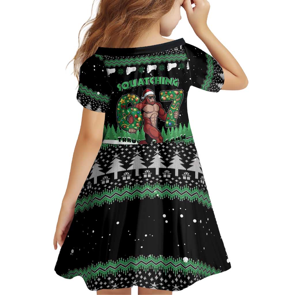 Funny Bigfoot 67 Six Seven Christmas Family Matching Tank Maxi Dress and Hawaiian Shirt Squatching Through The Snow - Wonder Print Shop