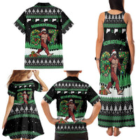 Funny Bigfoot 67 Six Seven Christmas Family Matching Tank Maxi Dress and Hawaiian Shirt Squatching Through The Snow - Wonder Print Shop