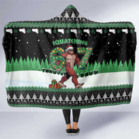 Funny Bigfoot 67 Six Seven Christmas Hooded Blanket Squatching Through The Snow - Wonder Print Shop