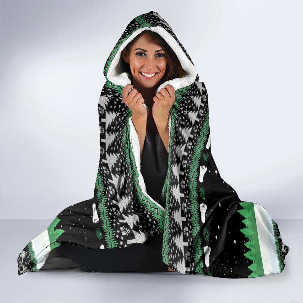 Funny Bigfoot 67 Six Seven Christmas Hooded Blanket Squatching Through The Snow - Wonder Print Shop