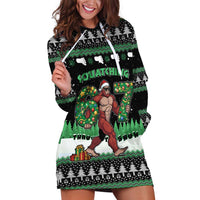Funny Bigfoot 67 Six Seven Christmas Hoodie Dress Squatching Through The Snow - Wonder Print Shop
