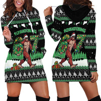 Funny Bigfoot 67 Six Seven Christmas Hoodie Dress Squatching Through The Snow - Wonder Print Shop