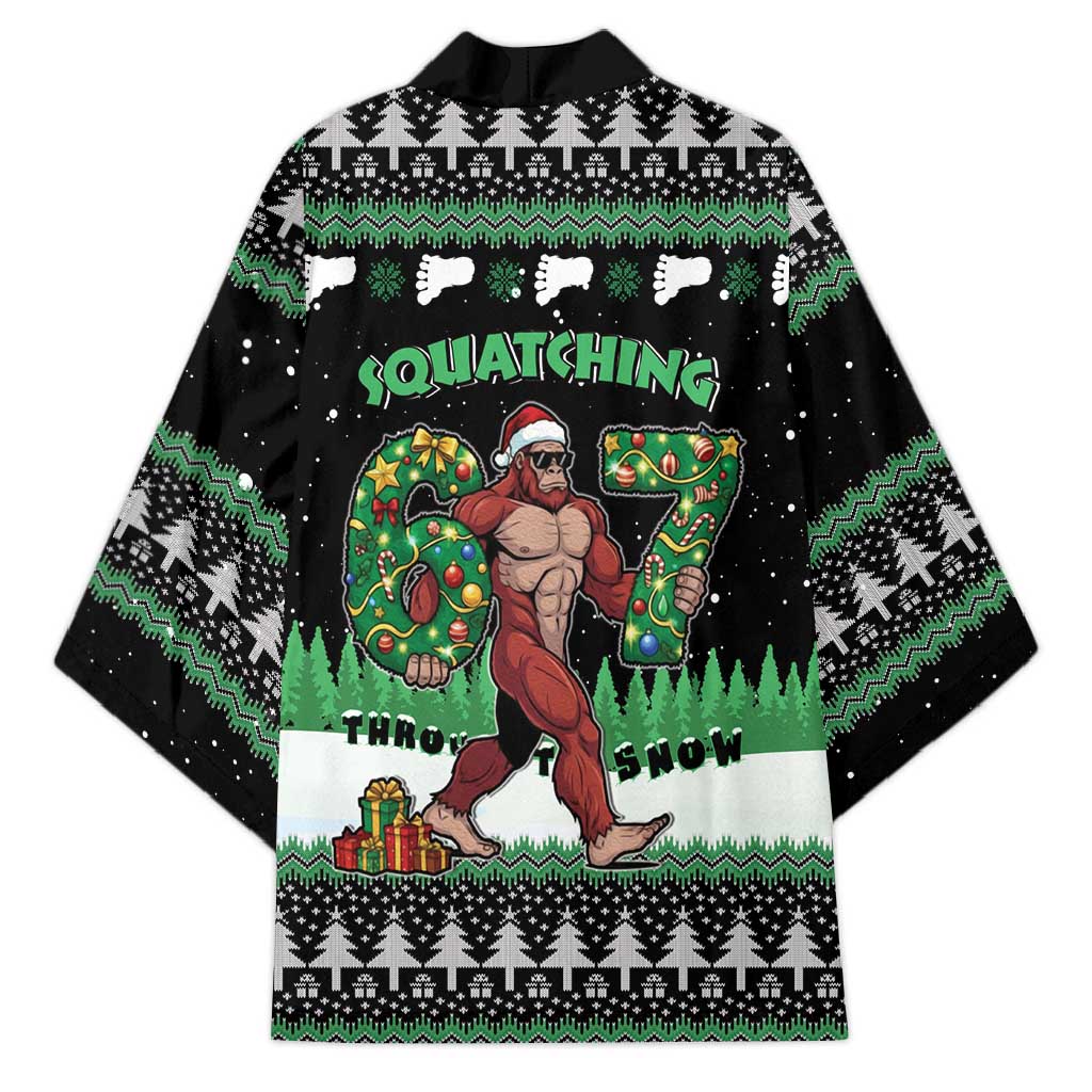 Funny Bigfoot 67 Six Seven Christmas Kimono Squatching Through The Snow - Wonder Print Shop