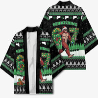 Funny Bigfoot 67 Six Seven Christmas Kimono Squatching Through The Snow - Wonder Print Shop