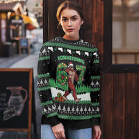 Funny Bigfoot 67 Six Seven Christmas Ugly Christmas Sweater Squatching Through The Snow - Wonder Print Shop