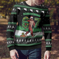 Funny Bigfoot 67 Six Seven Christmas Ugly Christmas Sweater Squatching Through The Snow - Wonder Print Shop