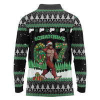 Funny Bigfoot 67 Six Seven Christmas Long Sleeve Polo Shirt Squatching Through The Snow - Wonder Print Shop