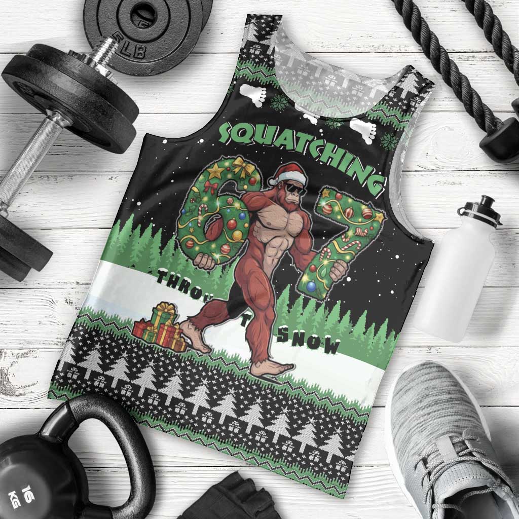 Funny Bigfoot 67 Six Seven Christmas Men Tank Top Squatching Through The Snow - Wonder Print Shop
