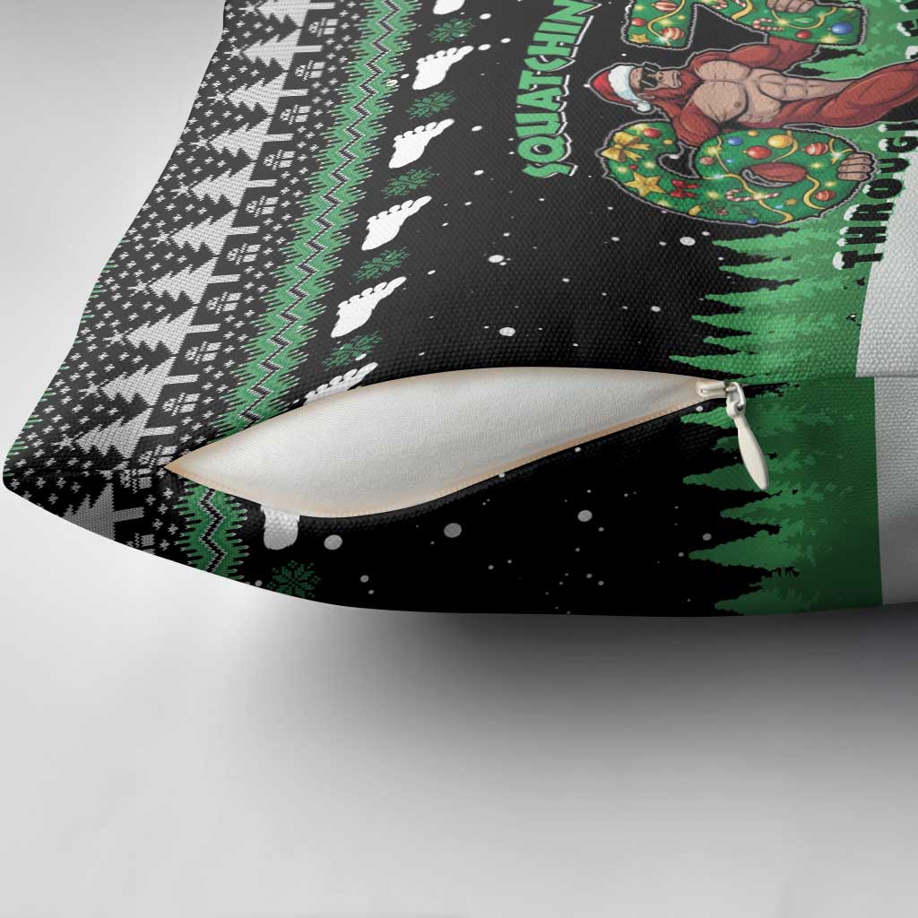 Funny Bigfoot 67 Six Seven Christmas Pillow Cover Squatching Through The Snow - Wonder Print Shop