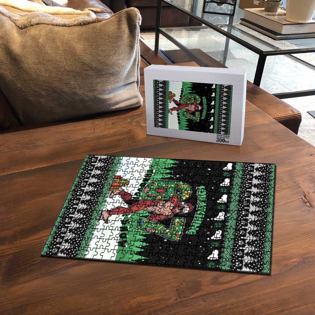 Funny Bigfoot 67 Six Seven Christmas Puzzle Squatching Through The Snow - Wonder Print Shop