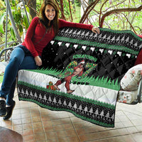 Funny Bigfoot 67 Six Seven Christmas Quilt Squatching Through The Snow - Wonder Print Shop