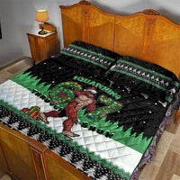 Funny Bigfoot 67 Six Seven Christmas Quilt Bed Set Squatching Through The Snow - Wonder Print Shop