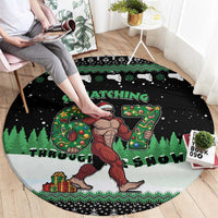 Funny Bigfoot 67 Six Seven Christmas Round Carpet Squatching Through The Snow - Wonder Print Shop