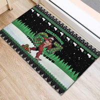 Funny Bigfoot 67 Six Seven Christmas Rubber Doormat Squatching Through The Snow - Wonder Print Shop