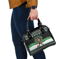 Funny Bigfoot 67 Six Seven Christmas Shoulder Handbag Squatching Through The Snow - Wonder Print Shop