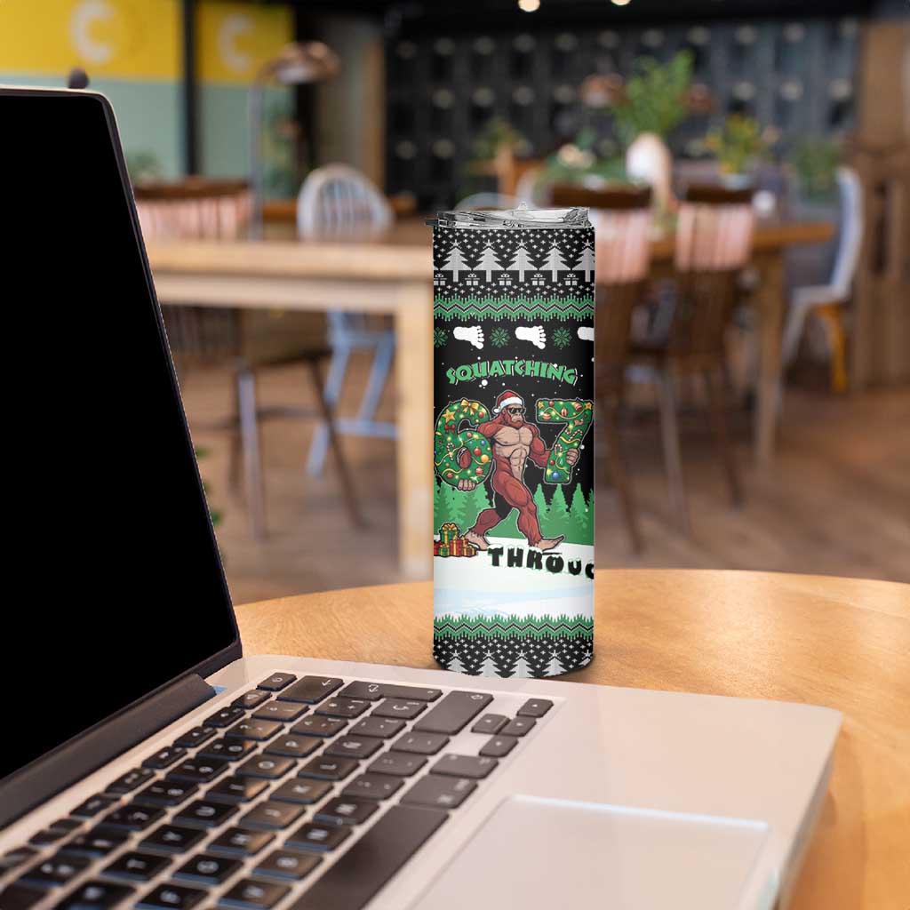 Funny Bigfoot 67 Six Seven Christmas Skinny Tumbler Squatching Through The Snow - Wonder Print Shop