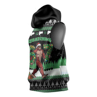Funny Bigfoot 67 Six Seven Christmas Sleeveless Hoodie Squatching Through The Snow - Wonder Print Shop