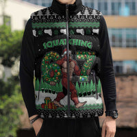 Funny Bigfoot 67 Six Seven Christmas Sleeveless Puffer Jacket Squatching Through The Snow - Wonder Print Shop
