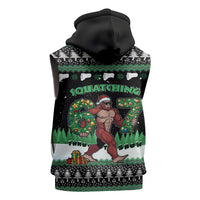 Funny Bigfoot 67 Six Seven Christmas Sleeveless Zip Hoodie Squatching Through The Snow - Wonder Print Shop