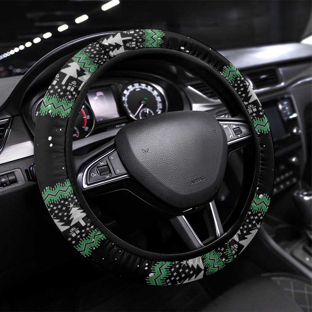 Funny Bigfoot 67 Six Seven Christmas Steering Wheel Cover Squatching Through The Snow - Wonder Print Shop