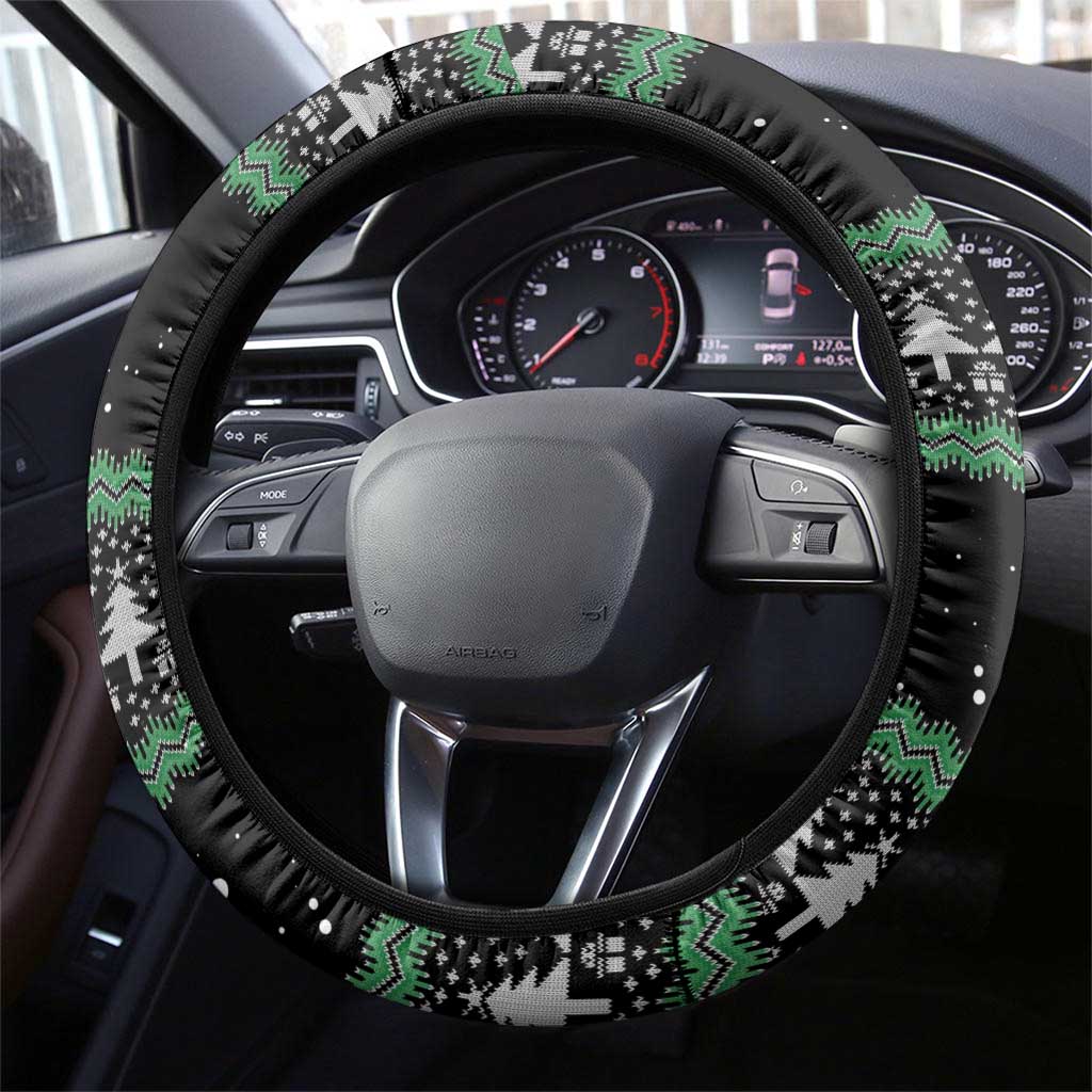 Funny Bigfoot 67 Six Seven Christmas Steering Wheel Cover Squatching Through The Snow - Wonder Print Shop