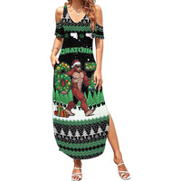 Funny Bigfoot 67 Six Seven Christmas Summer Maxi Dress Squatching Through The Snow - Wonder Print Shop