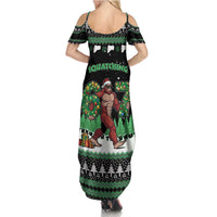 Funny Bigfoot 67 Six Seven Christmas Summer Maxi Dress Squatching Through The Snow - Wonder Print Shop
