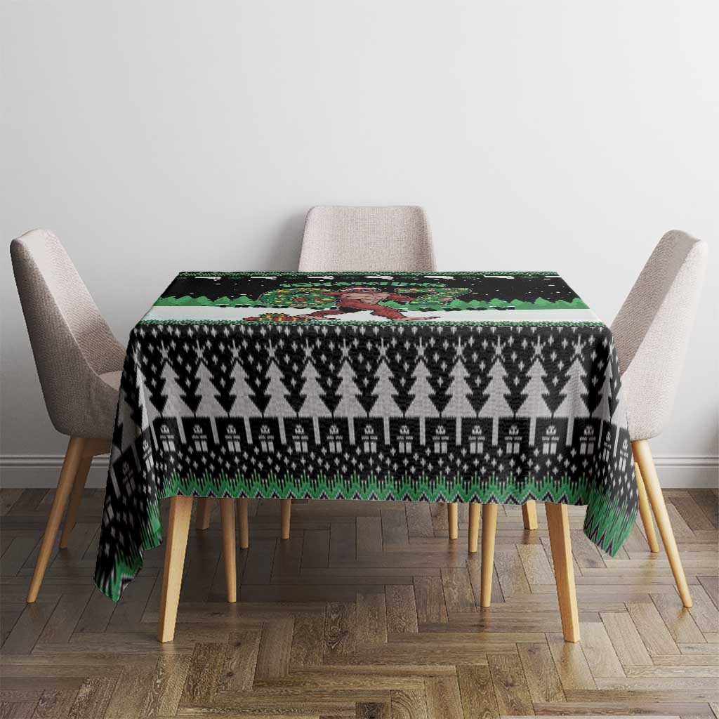 Funny Bigfoot 67 Six Seven Christmas Tablecloth Squatching Through The Snow - Wonder Print Shop