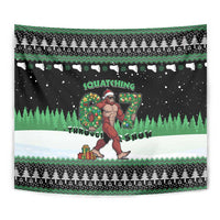 Funny Bigfoot 67 Six Seven Christmas Tapestry Squatching Through The Snow - Wonder Print Shop