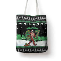 Funny Bigfoot 67 Six Seven Christmas Tote Bag Squatching Through The Snow - Wonder Print Shop