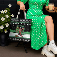 Funny Bigfoot 67 Six Seven Christmas Tote Bag Squatching Through The Snow - Wonder Print Shop